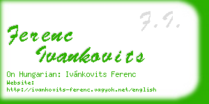 ferenc ivankovits business card