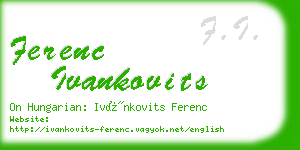 ferenc ivankovits business card